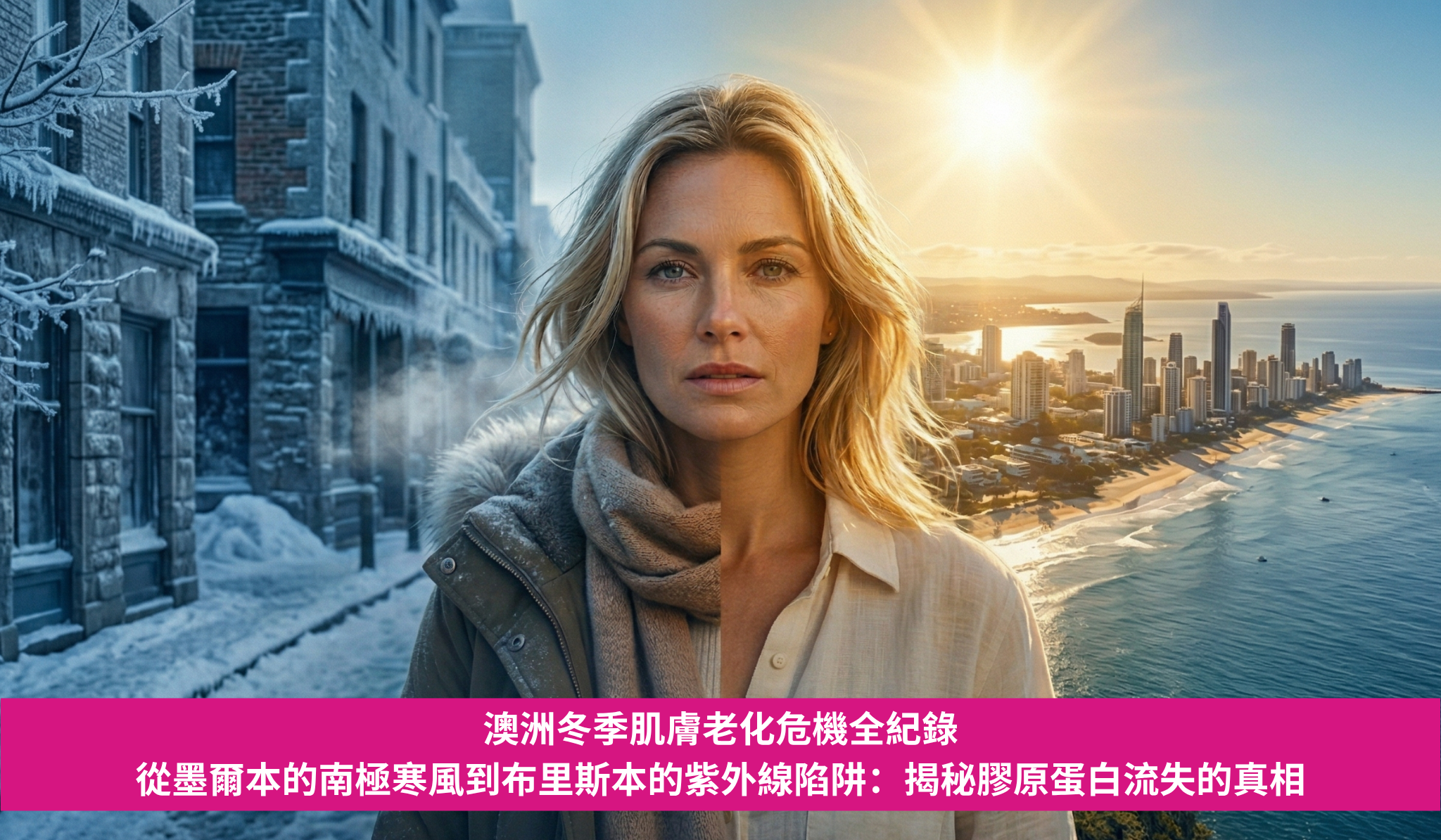 澳洲冬季肌膚老化危機全紀錄         從墨爾本的南極寒風到布里斯本的紫外線陷阱：揭秘膠原蛋白流失的真相